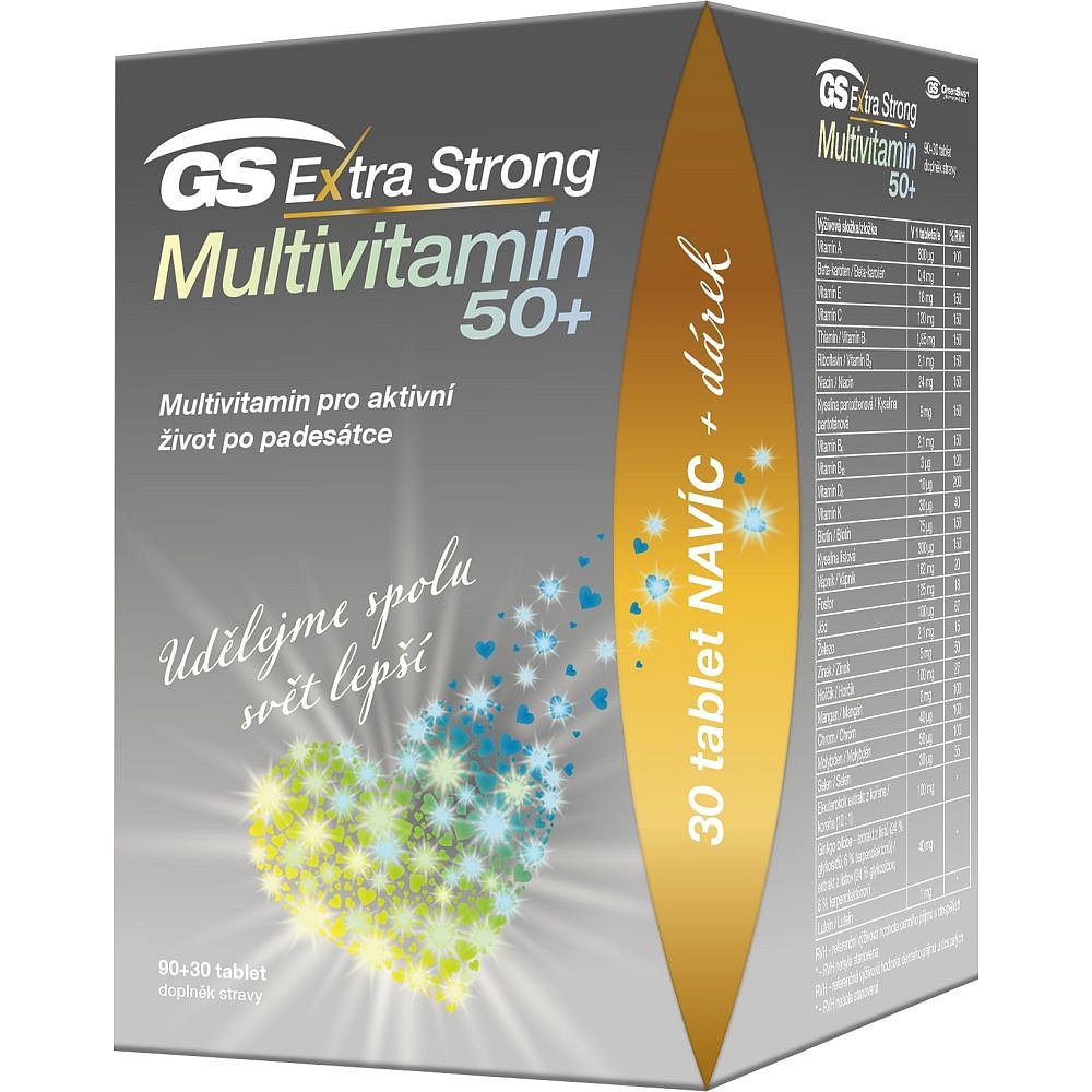 GS Extra strong multivitamin 50+ 90 + 30 tablet DÁREK 2021