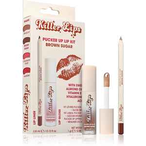 Killer Lips Pucker Up Lip Kit set na rty pro ženy Brown Sugar