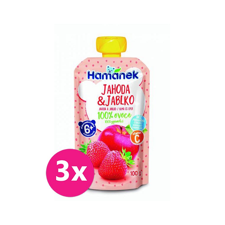3x HAMÁNEK Jahoda & jablko 100 g