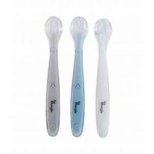 Bo Jungle měkké jídelní lžičky Soft 3 ks White/Grey/Blue