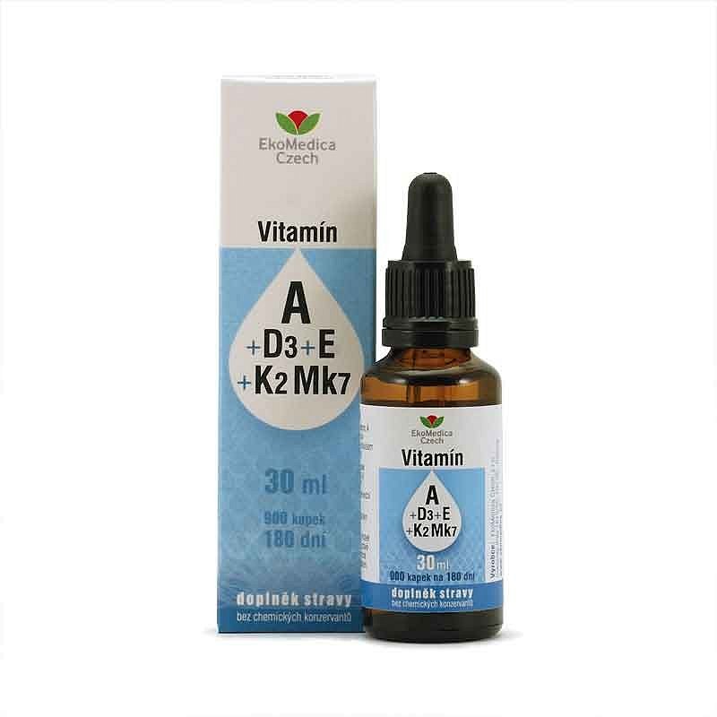 Vitamín A+D3+E+K2 Mk7 30ml EKOMEDICA