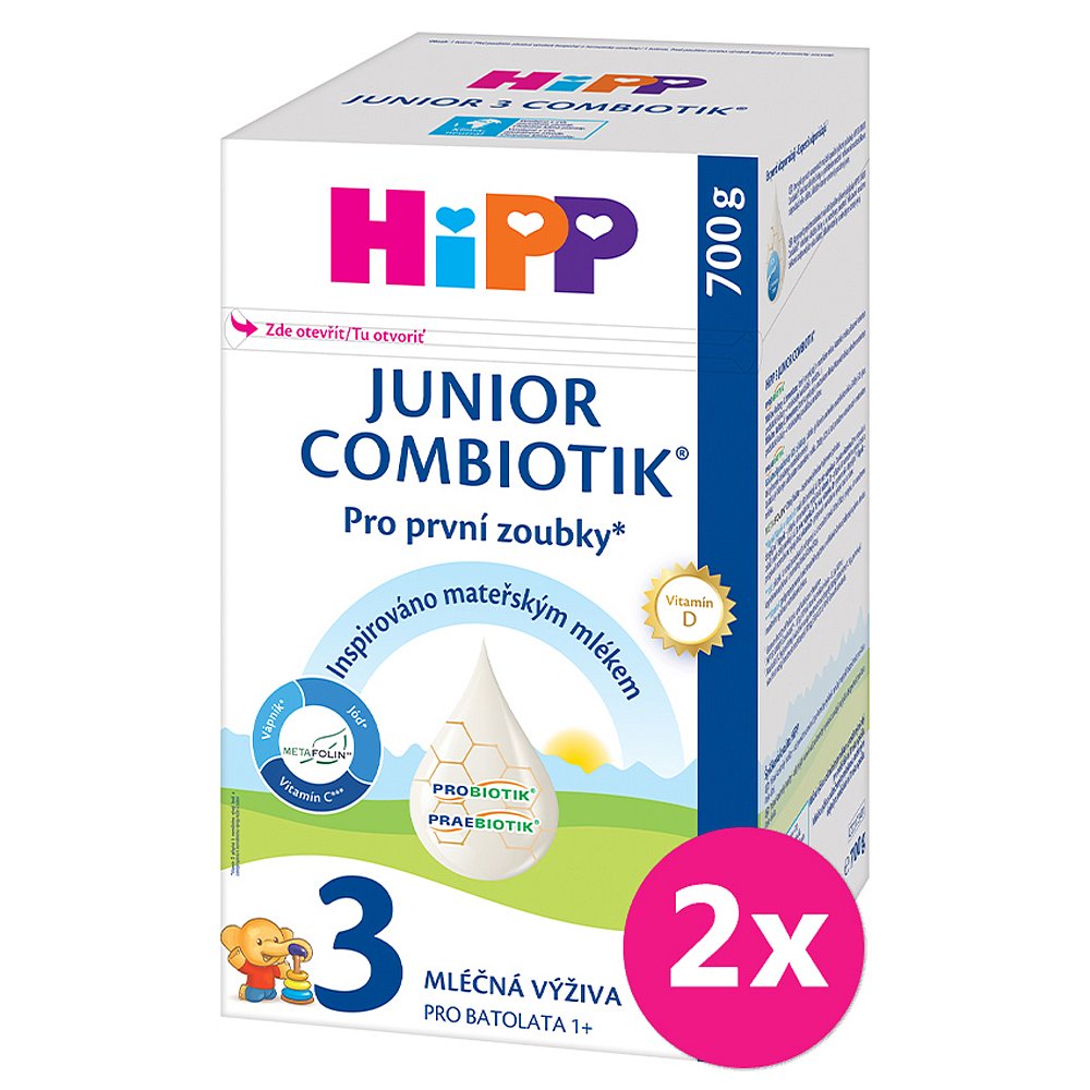 2x HiPP 3 Junior Combiotik® Batolecí mléko od uk. 1. roku, 700 g