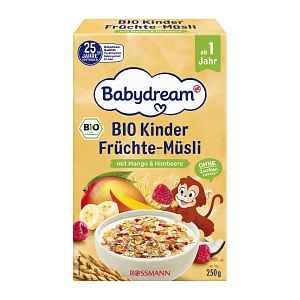 Babydream BIO müsli s mangem a malinami 250 g