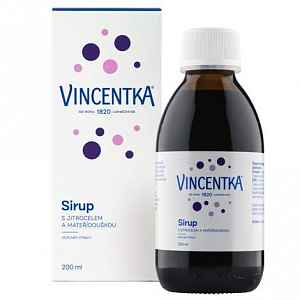 Vincentka Sirup s jitrocelem a mateřídouškou 200ml