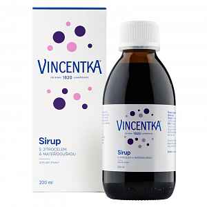 Vincentka Sirup s jitrocelem a mateřídouškou 200ml