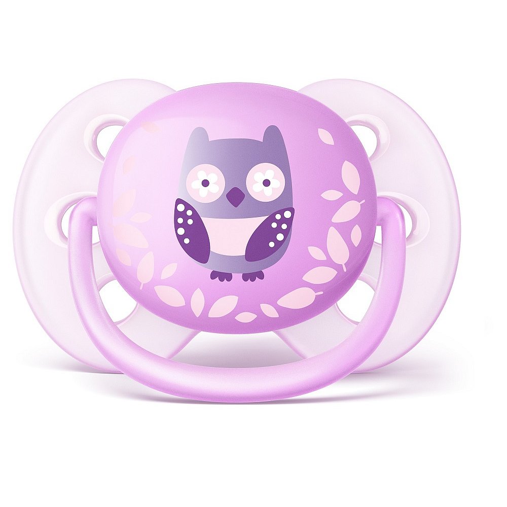 Philips AVENT Šidítko Ultrasoft Obrázek 0-6m fialové, 1 ks