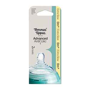 Tommee Tippee Advanced Anti-Colic Savička na lahev extra pomalý průtok 0m+ 2 ks