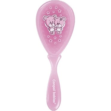 CANPOL BABIES Dětský hřeben a kartáč růžový