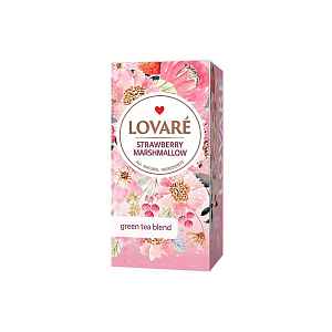 LOVARÉ Strawberry marshmallow zelený čaj 24 sáčků
