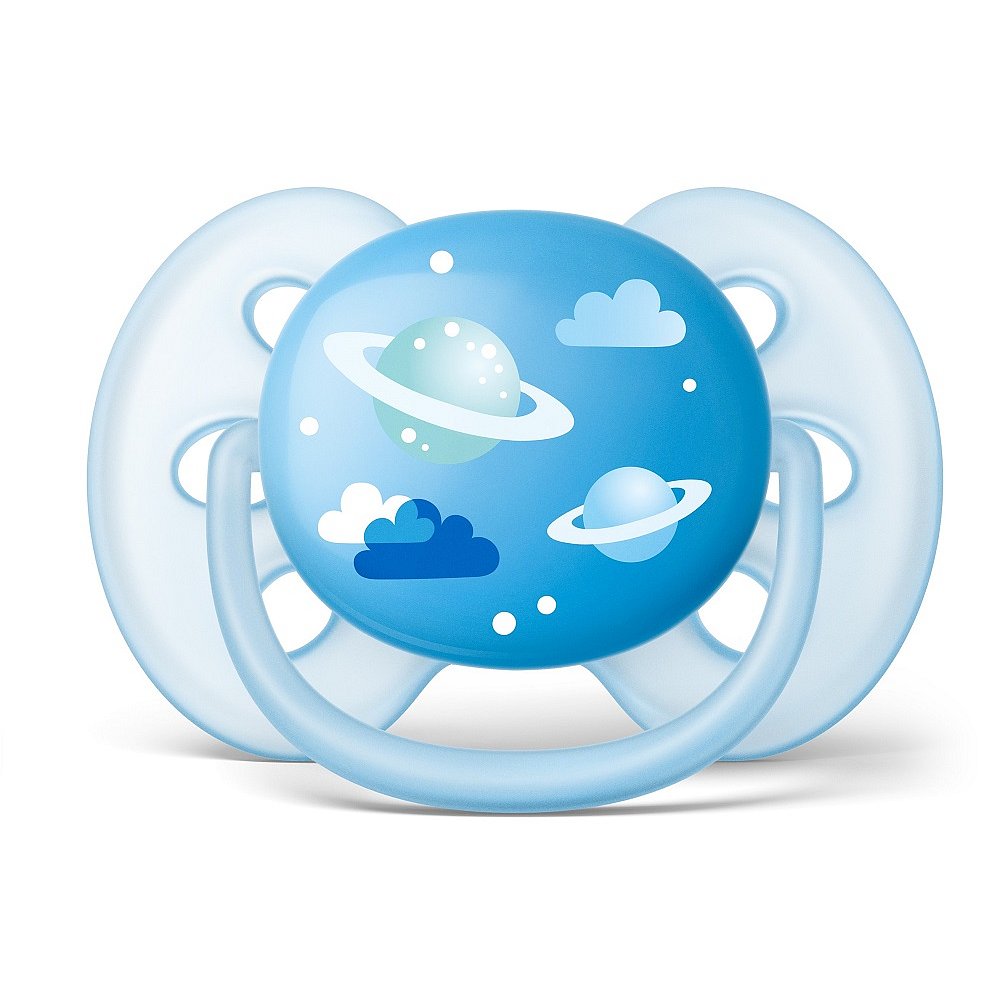 Philips AVENT Šidítko Ultrasoft Obrázek 6-18m modré, 1 ks
