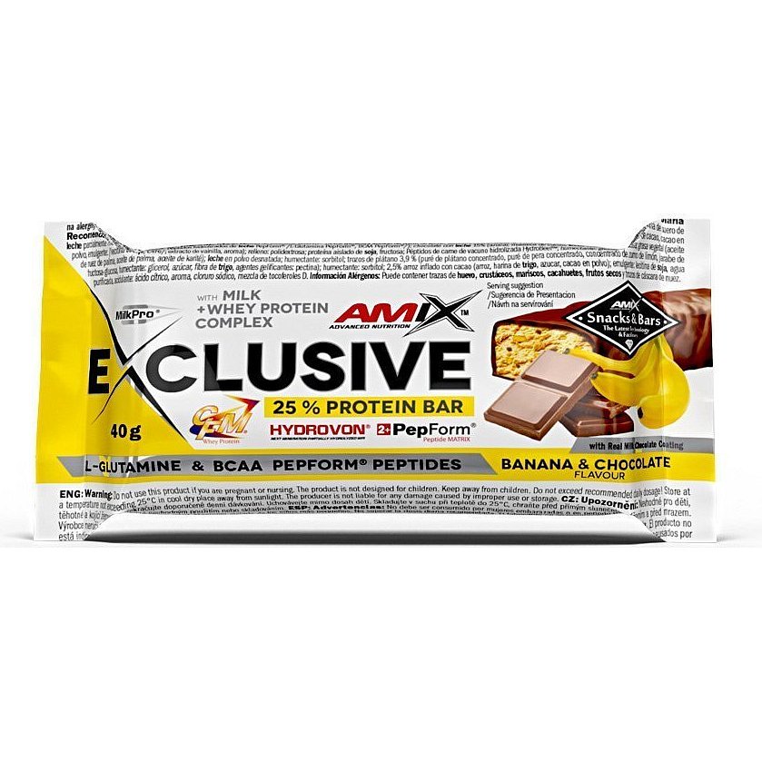 AMIX Exclusive Protein Bar, Banán-čokoláda, 40g