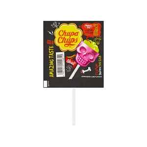 Chupa Chups 3D Skull Strawberry-Lime lízátko 15 g