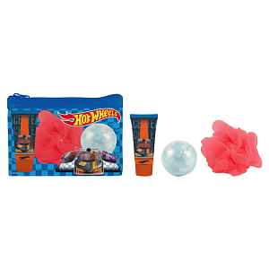 EP Line Hot Wheels - toaletní taška + sprchový gel 35 ml + bomba do koupele + mycí houba