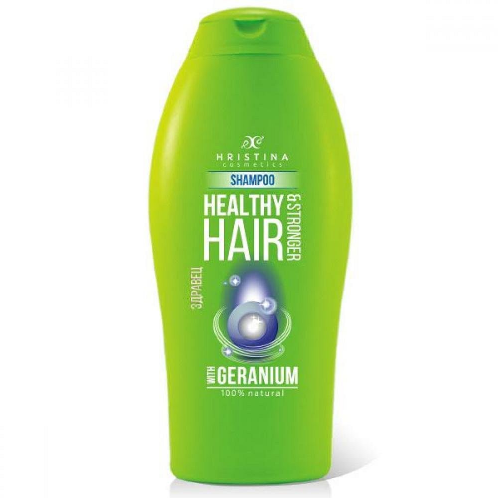 HRISTINA Přírodní šampon pro zdravé a silné vlasy s pelargonií 200 ml