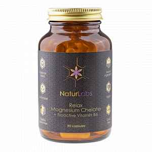 Naturlabs Relax Hořčík chelát bisglycinát + bioaktivní vitamín B6 - 90 kapslí