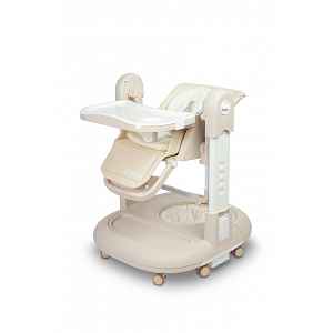 Caretero Dětská multifunkční židlička Sitron 3v1 – krmení, houpačka a chodítko - béžová