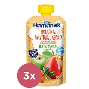 3x HAMÁNEK Hruška, rakytník, jablko 100 g
