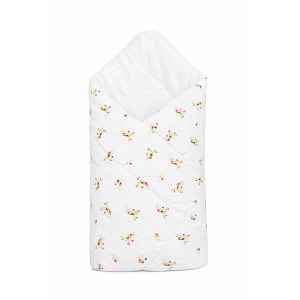 Baby Nellys Kojenecká Zavinovačka klasik Něžné kvítky, bílá/růžová