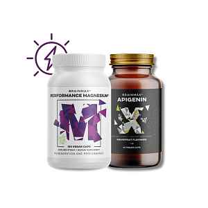 Performance Magnesium®, 1000 mg, Hořčík 200 mg, 100 vegan kapslí + BrainMax Apigenin, 300 mg, 60 rostlinných kapslí