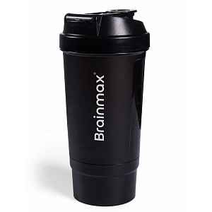 BrainMax vícedílný plastový shaker (šejkr), černý, 700 ml