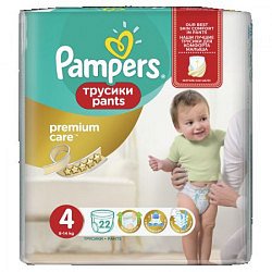Pampers Premium Care Pants vel. 4 Maxi plenkové kalhotky 22 ks