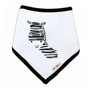 Baby Nellys Dětský bavlněný šátek na krk , Zebra - bílý