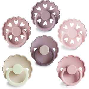 FRIGG 6-Pack Pacifiers Round Silicone Size 2 dudlík Blooming Love 6 ks