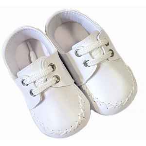 NELLYS Kojenecké capáčky, botičky se šněrováním, Boy, bílé, 6-12 m