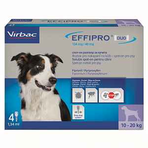 EFFIPRO DUO Dog M (10-20kg) 134/40 mg, 4x1,34ml