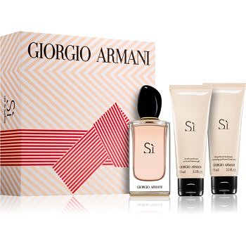 Armani Sì  dárková sada l. parfémovaná voda 100 ml + tělové mléko 75 ml + sprchový gel 75 ml