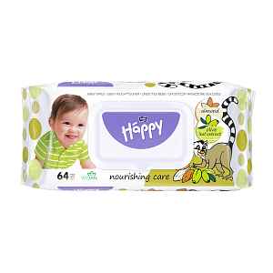Happy Baby čistící ubrousky 64 ks mandle a olivy