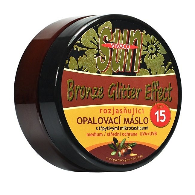 Opalovací máslo Argan bronzer glitter OF 15 200 ml