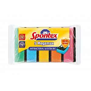 Spontex Megamax Antibacterial & Extra Big houbička 5 ks