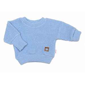 Baby Nellys Rostoucí oversize pletený svetřík pro miminko, sv. modrý