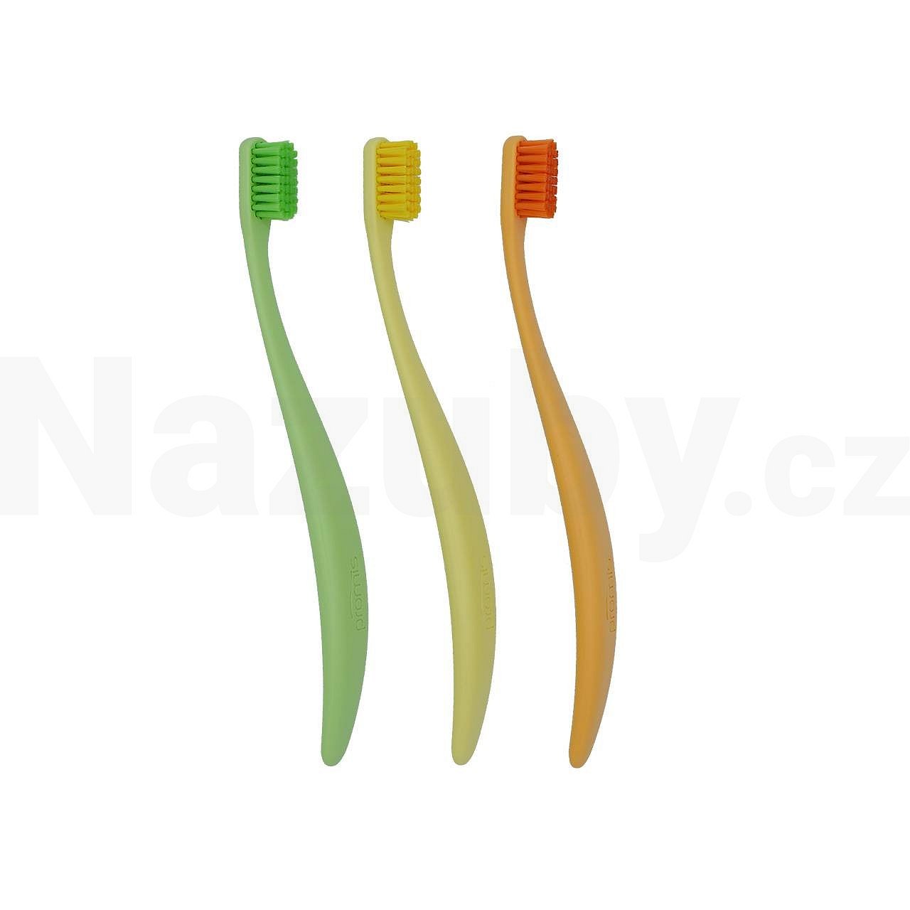 Promis Ekologický zubní kartáček set Colour Soft neonový 3 ks