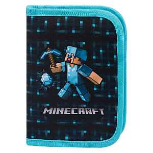 Baagl Školní penál jednopatrový Minecraft Blue Axe