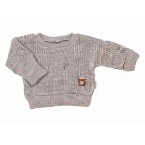 Baby Nellys Rostoucí oversize pletený svetřík pro miminko, béžový, vel. 68/74 vel.  68/74
