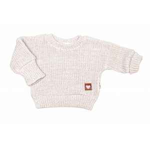 Baby Nellys Rostoucí oversize pletený svetřík pro miminko, sv. béžový, vel. 80/86 vel.  80/86