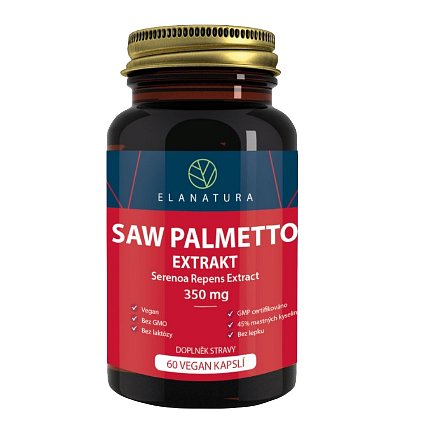Elanatura Saw Palmetto extrakt 350mg (Serenoa repens), 60 vegan kapslí