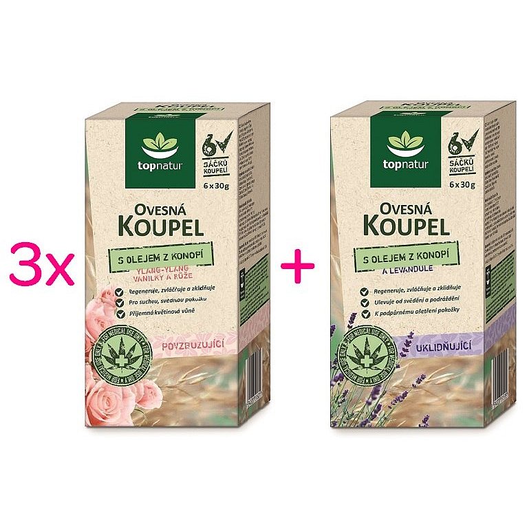 TOPNATUR Ovesná koupel s olejem z konopí 3+1