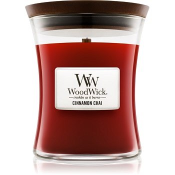 Woodwick Cinnamon Chai vonná svíčka 275 g s dřevěným knotem