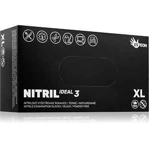 Espeon Nitril Ideal3 Black nitrilové nepudrované rukavice velikost XL 100 ks