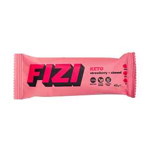 FIZI LLC Keto proteinová tyčinka jahoda + mandle 45 g