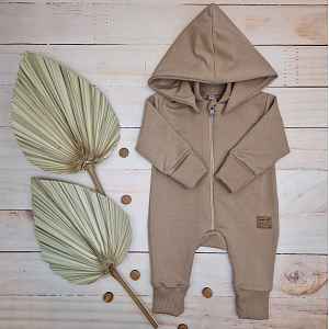 Kazum Dětský teplákový overal bez šlapek s odepínatelnou kapucí, bavlna vel.  56