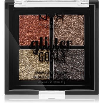 NYX Professional Makeup Glitter Goals paletka lisovaných třpytek malé balení odstín 02 Galactica 4 x 1 g