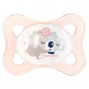 Canpol babies Set symetrických silikonových MINI dudlíků 0-2m SLEEPY KOALA růžový
