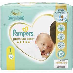 PAMPERS Premium Care Pack S1 Newborn 2-5kg 26 ks