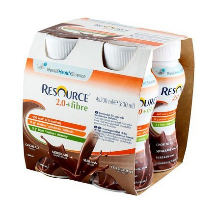 Resource 2.0 kcal Fibre Čokoládový perorální roztok 4 x 200 ml