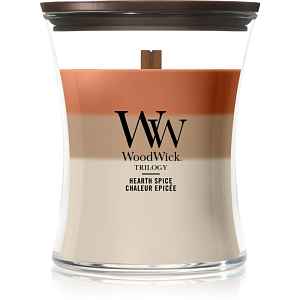 Woodwick Trilogy Hearth Spice vonná svíčka s dřevěným knotem 275 g