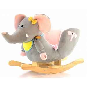 EURO BABY Houpací Slon s melodii - šedý,